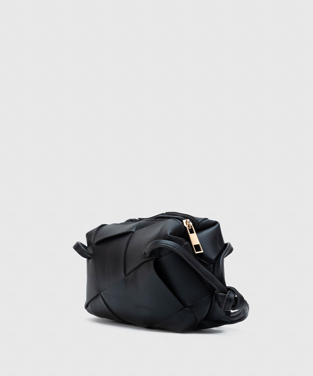 Women's Black Faux Leather Cross Body Bag