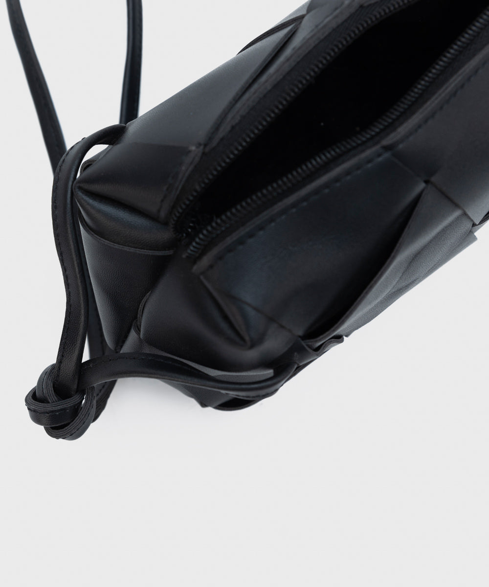 Women's Black Faux Leather Cross Body Bag