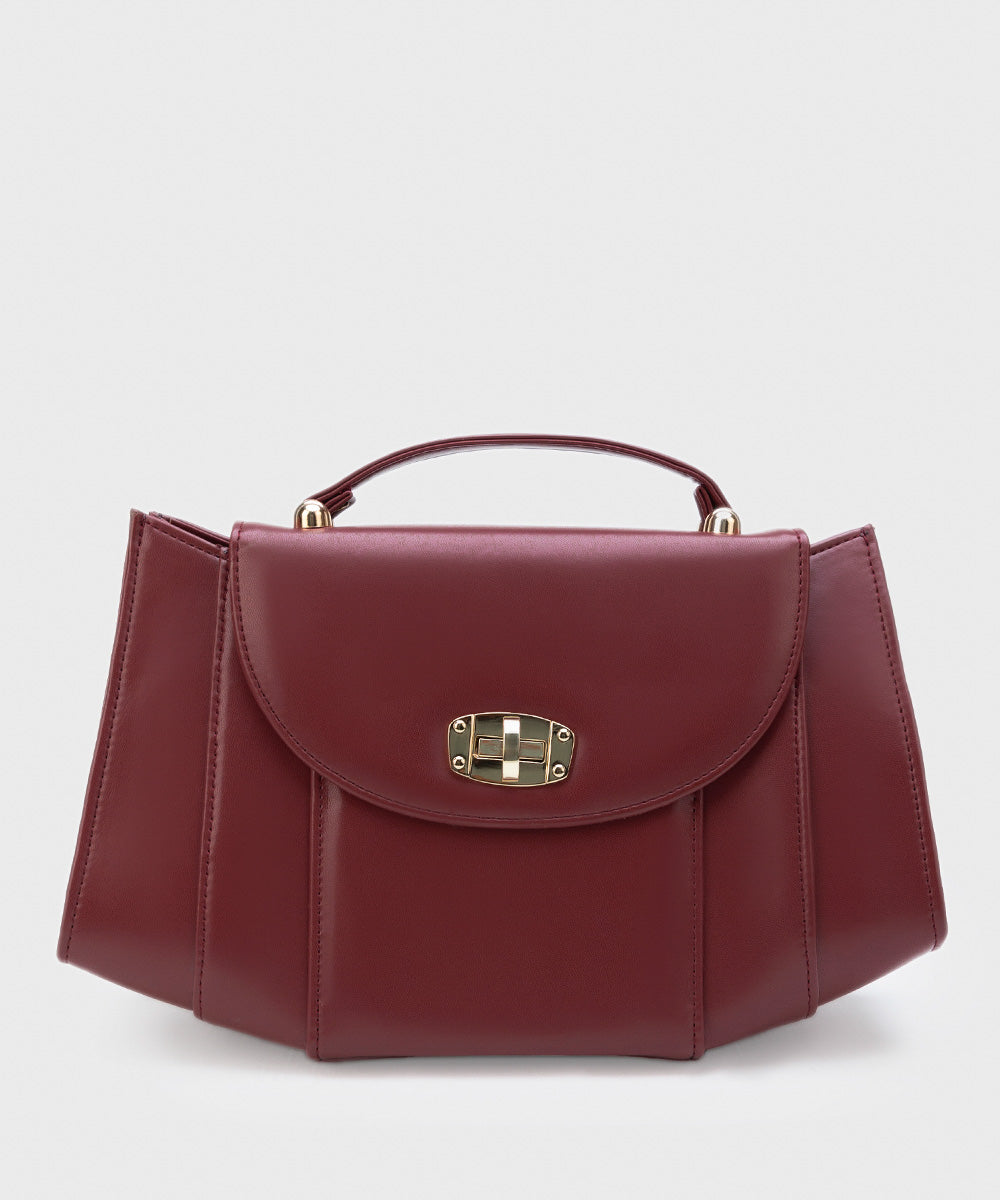 Women's Maroon Faux Leather Hand Bag