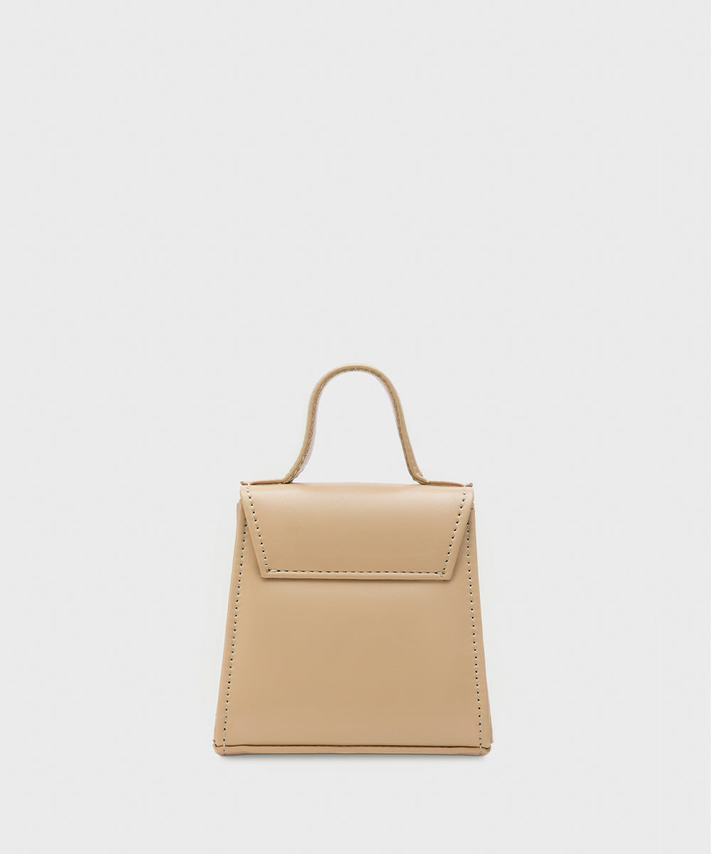 Women's Beige Faux Leather Mini Bag