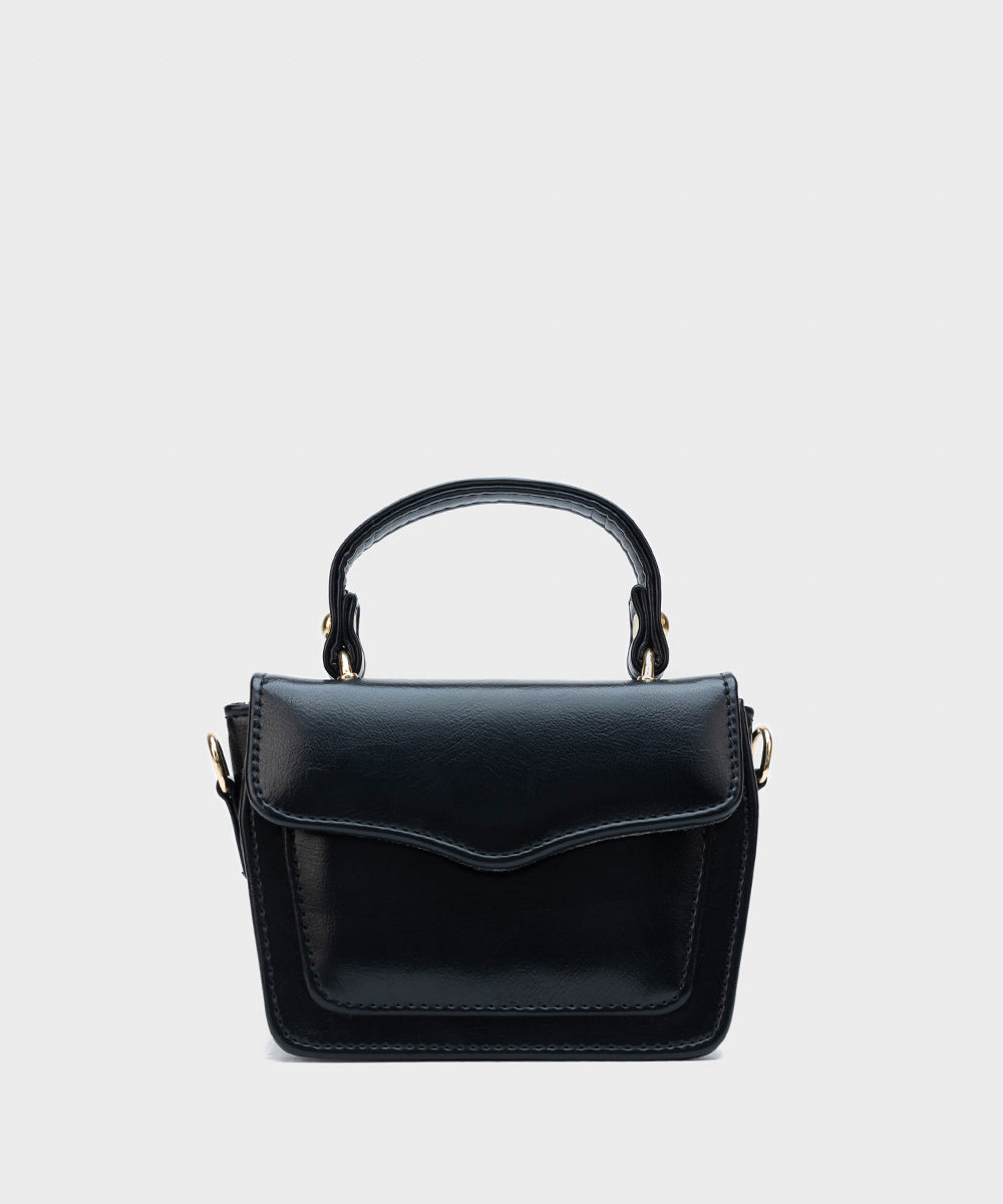Women's Black Faux Leather Mini Bag