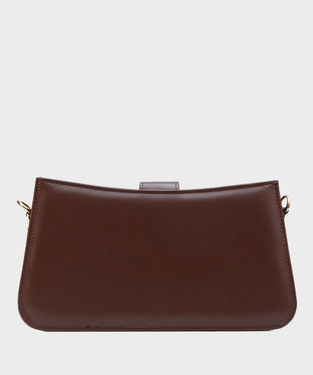 Women's Brown Faux Leather Shoulder Bag