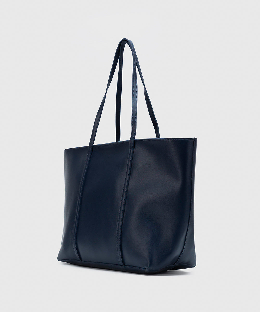 Women's Light Blue Faux Leather Tote Bag