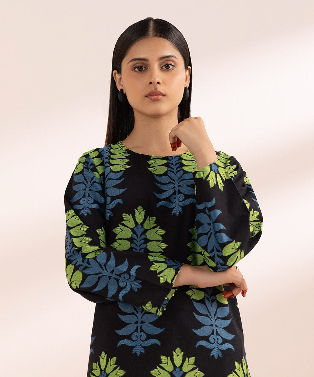 Women's Pret Jacquard Multi Dyed A-Line Shirt