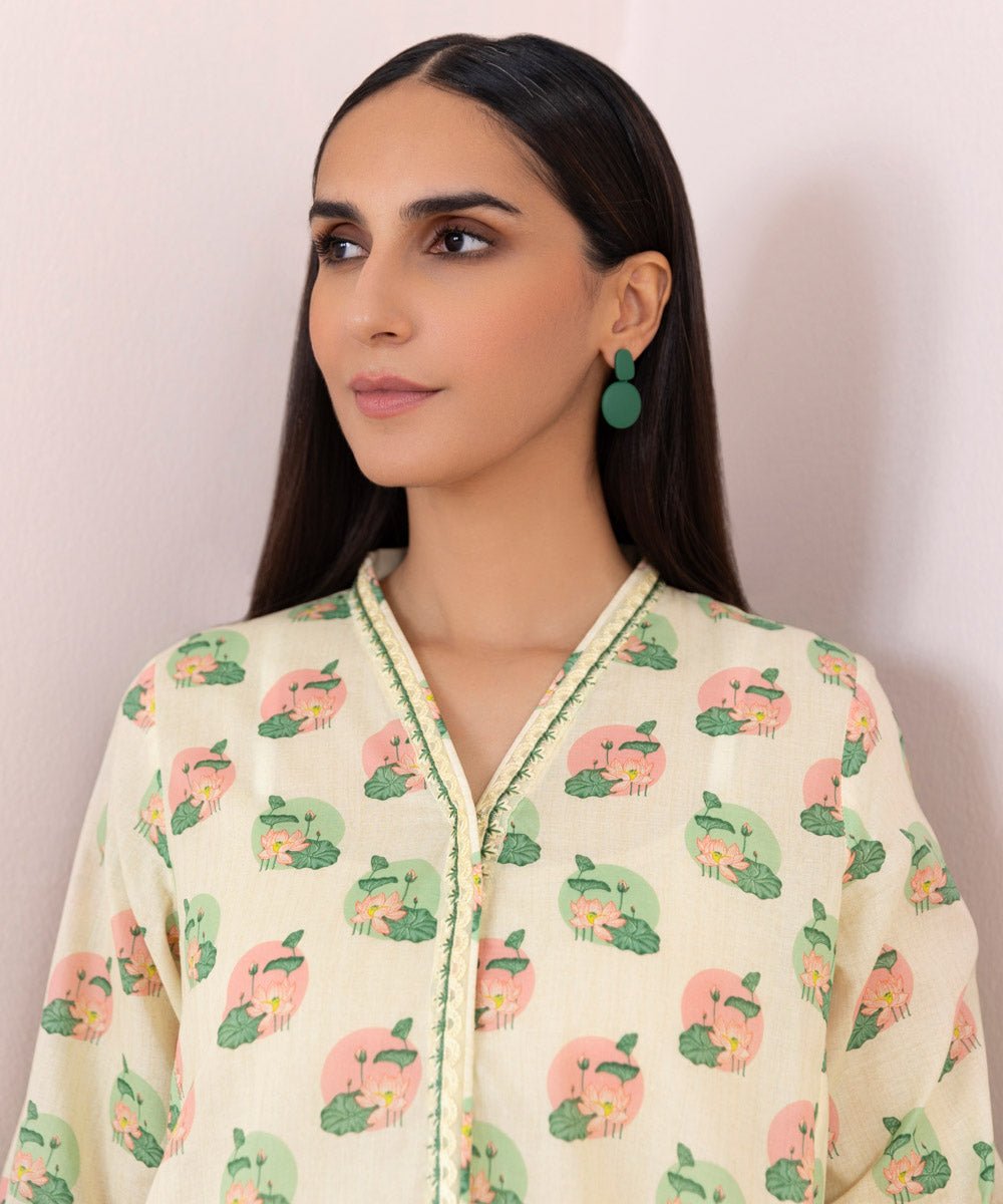 Women's Pret Lawn Multi Printed Embroidered A-Line Shirt