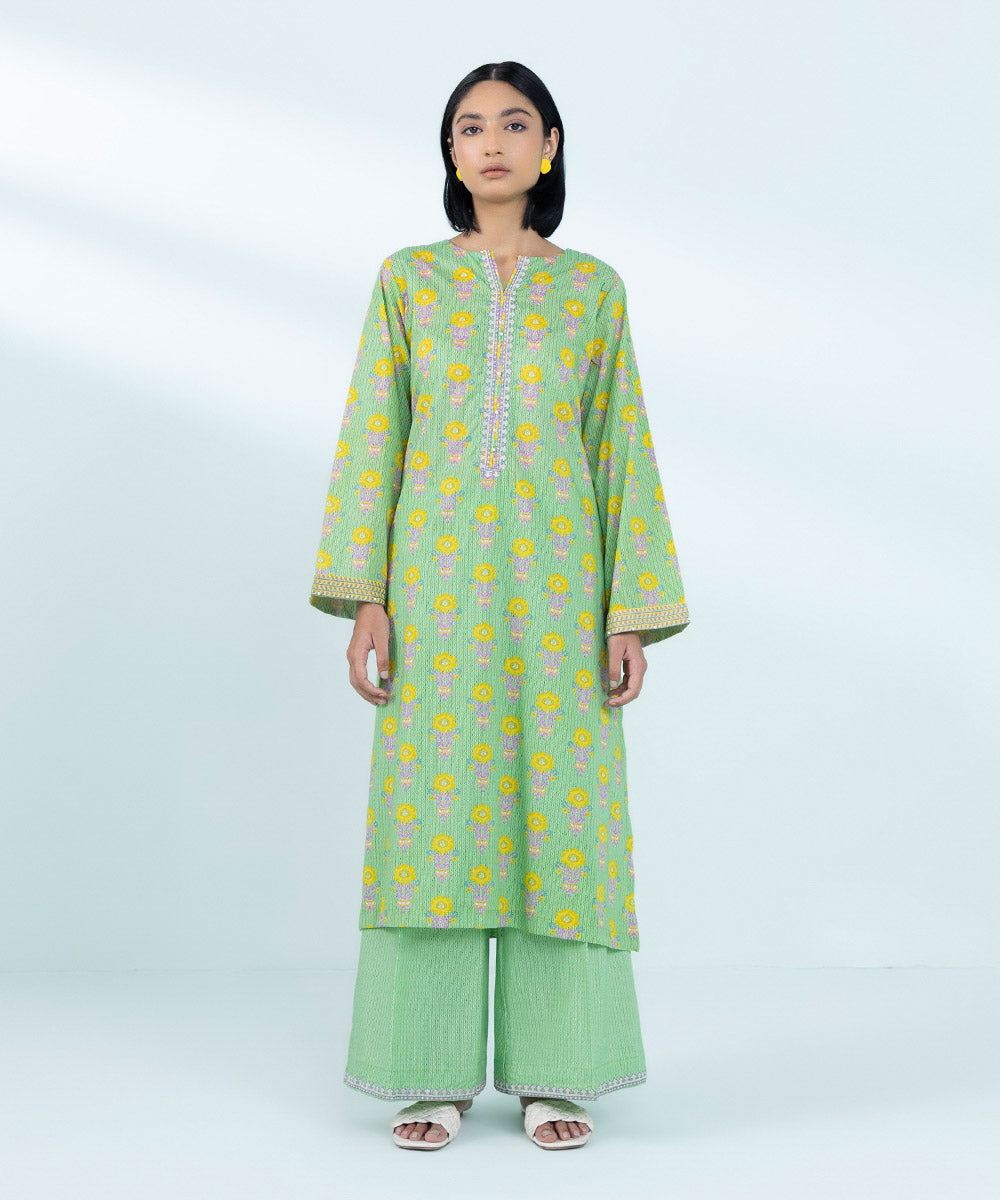 Women's Pret Lawn Embroidered Lime A-Line Shirt