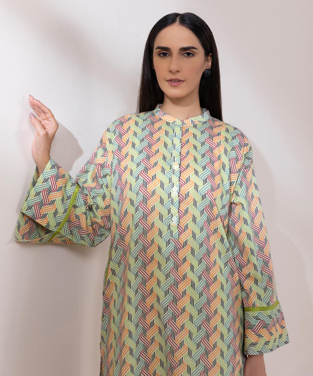 Women's Pret Lawn Printed Multicolored Boxy Shirt