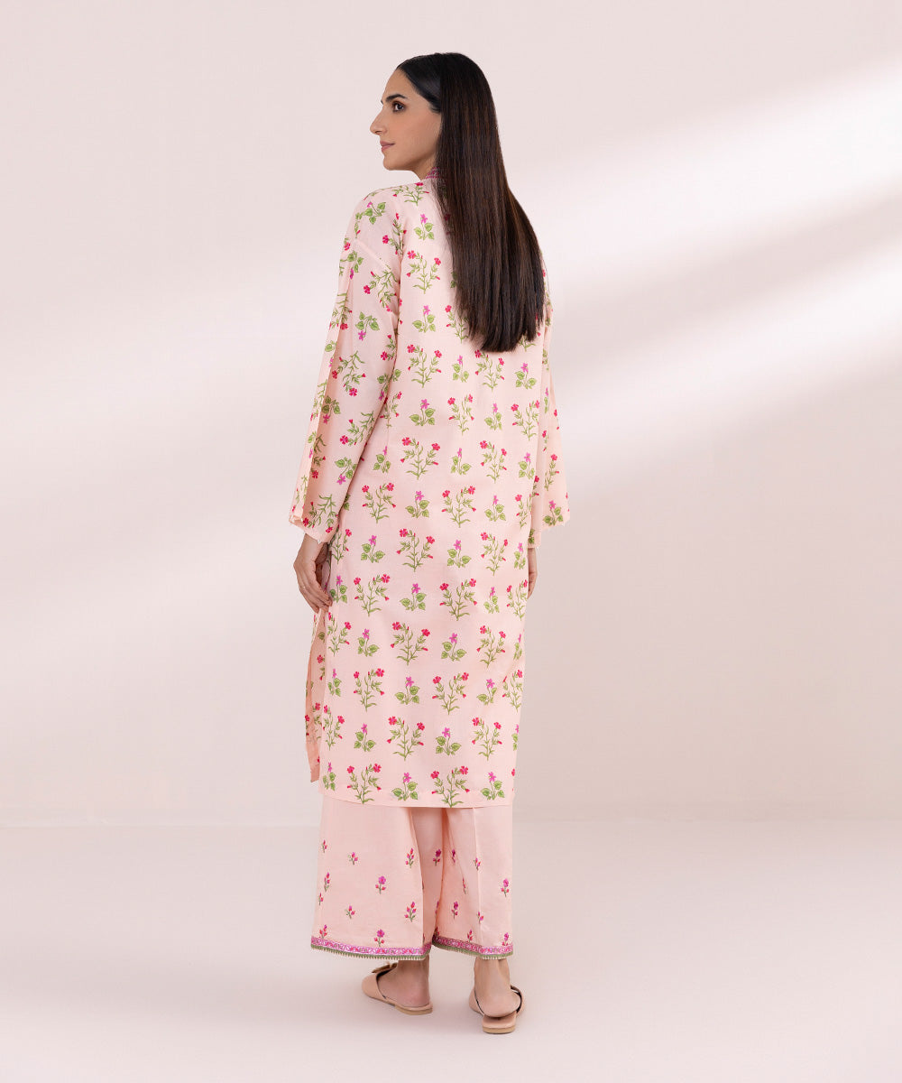 Women's Pret Lawn Pink Printed Embroidered A-Line Shirt