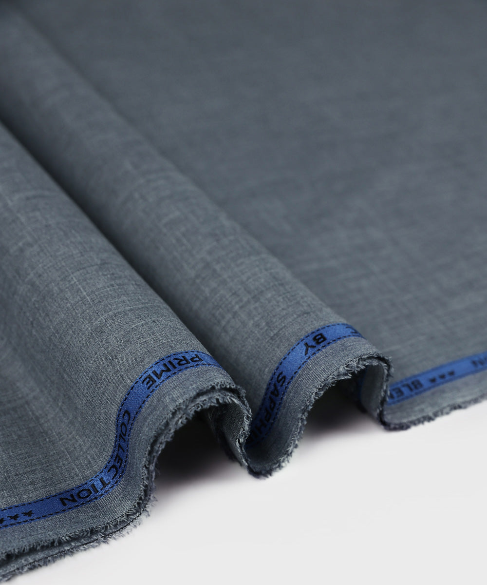 Men's Summer Unstitched Wash & Wear Plain Blue Grey Suit