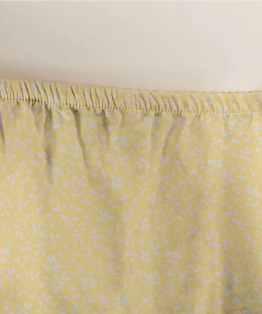Cotton Flowerbed Yellow Fitted Sheet