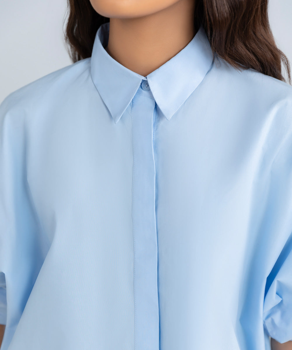 Women's Western Wear Sky Blue Shirt