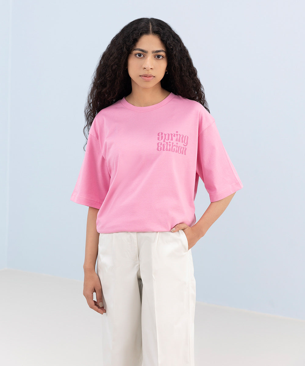 Women's Western Wear Light Pink T-Shirt
