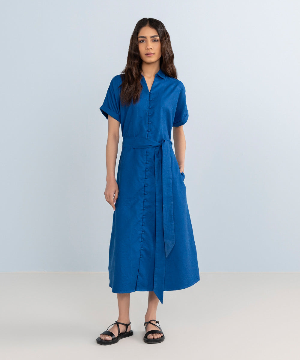 Women's Western Wear Cobalt Blue Dress