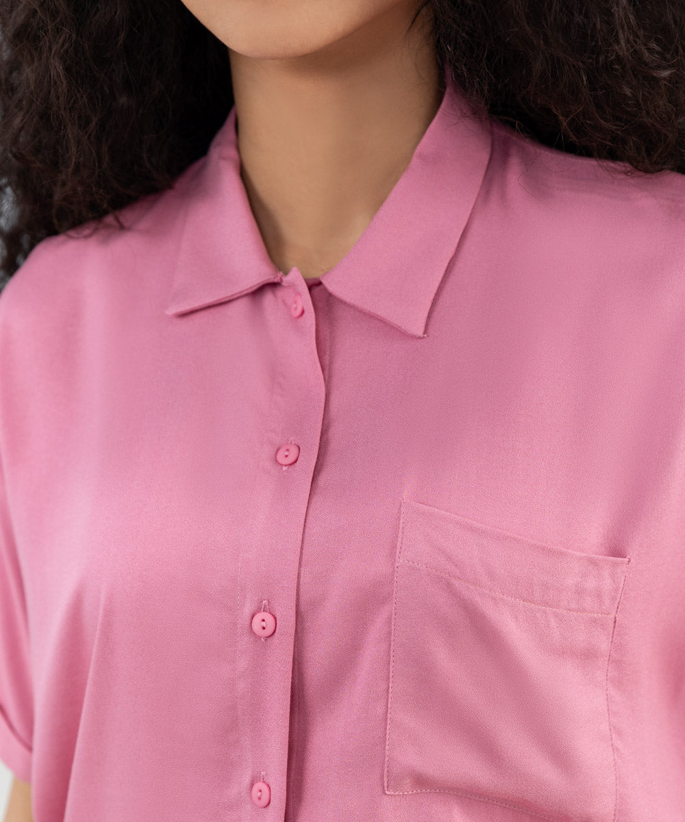 Women's Western Wear Light Pink Shirt