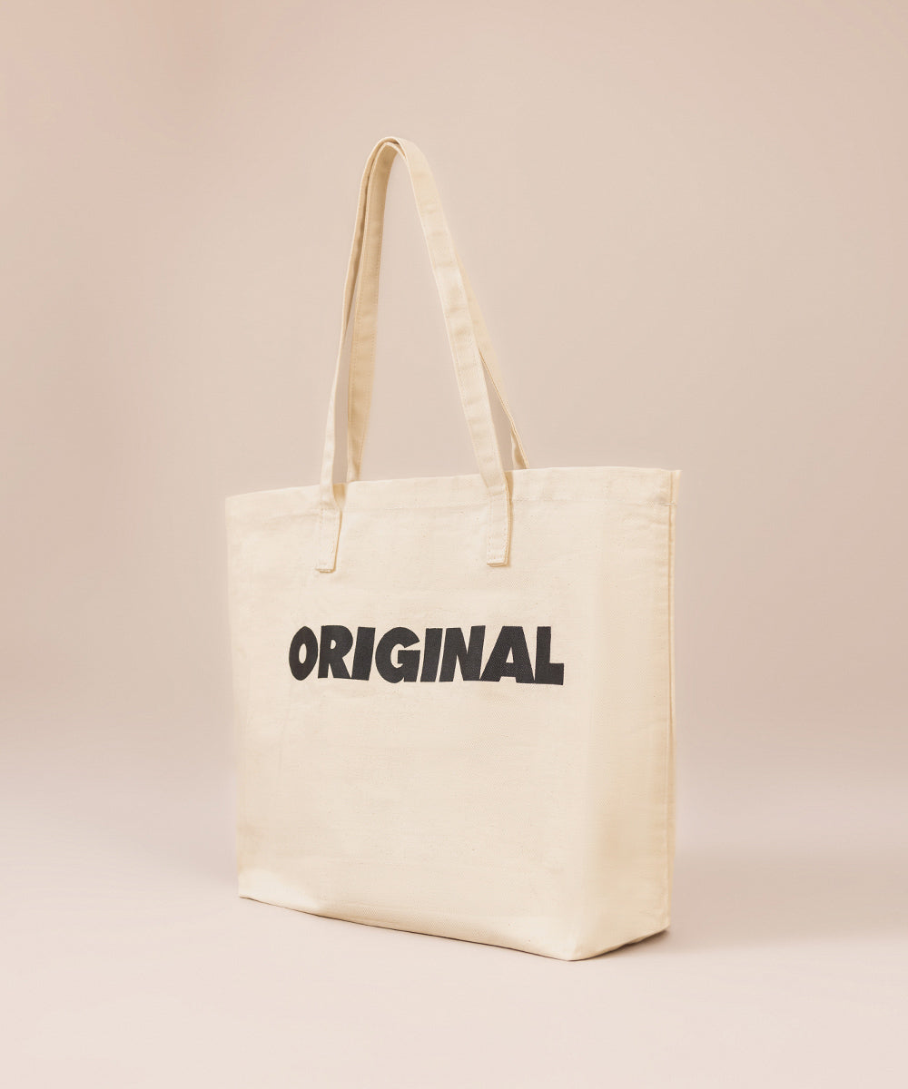 Digitally Printed Beige Cotton Fabric Tote Bag