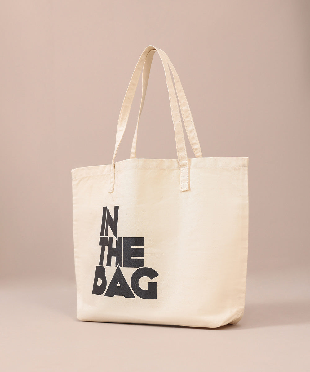 Digitally Printed Beige Cotton Fabric Tote Bag