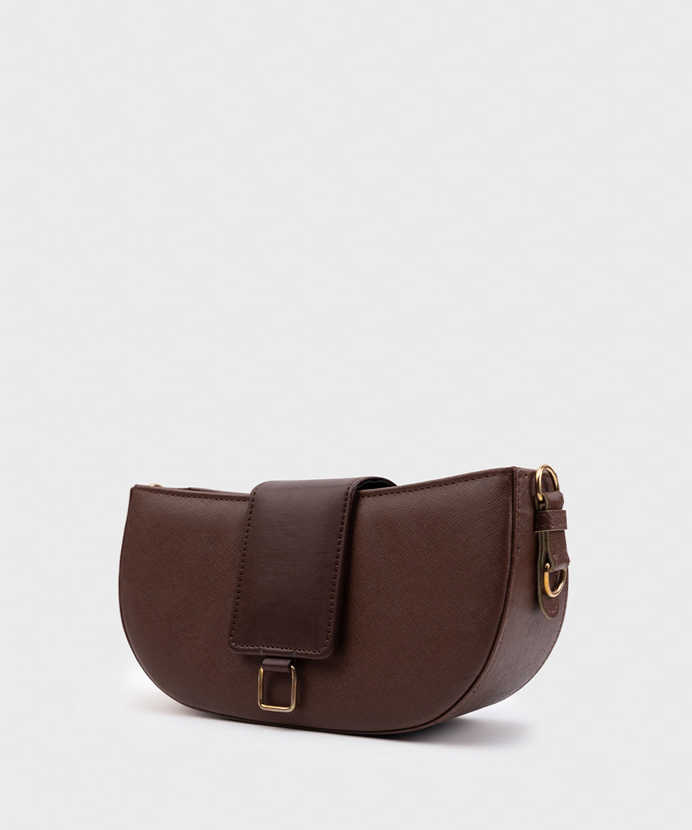 Women's Dark Brown PU Shoulder Bag