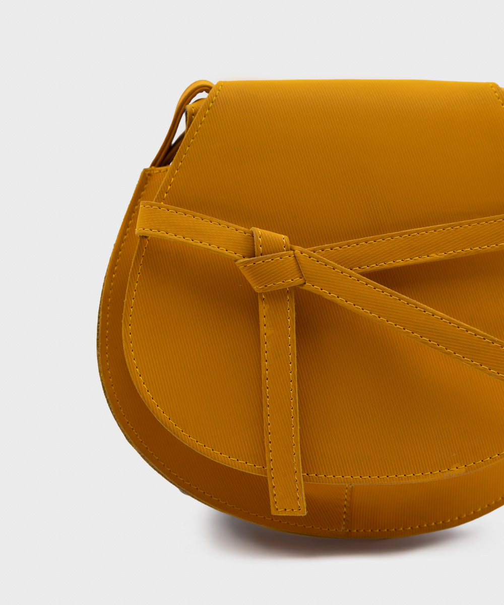 Women's Yellow PU Cross Body Bag