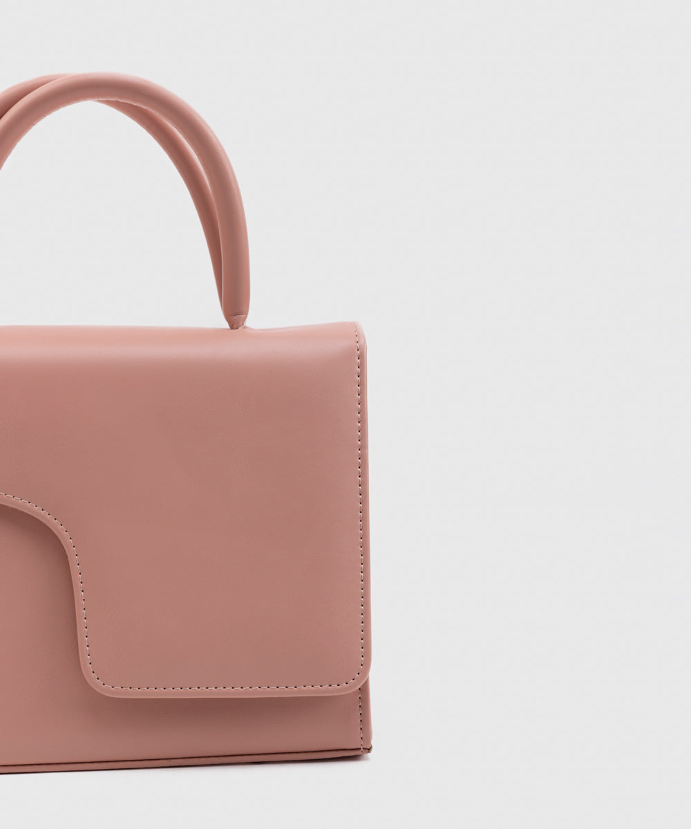 Women's Light Pink PU Hand Bag