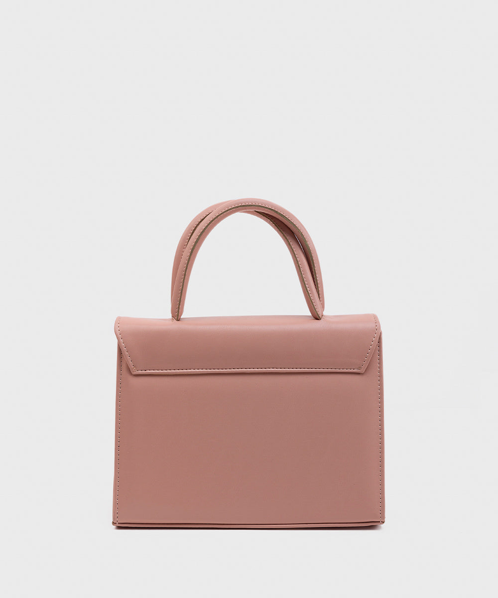 Women's Light Pink PU Hand Bag