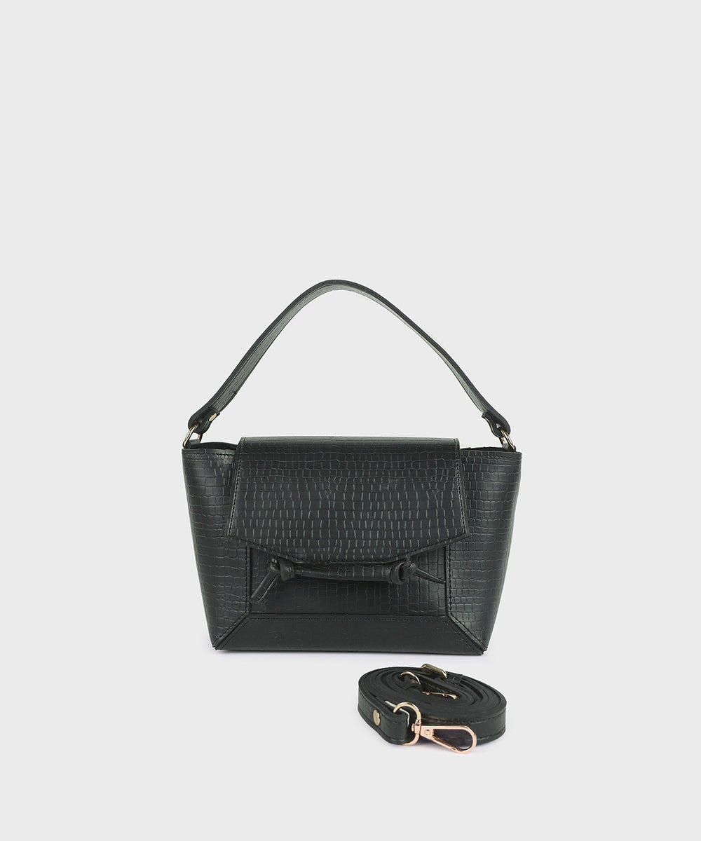 Black Top Handle Bag