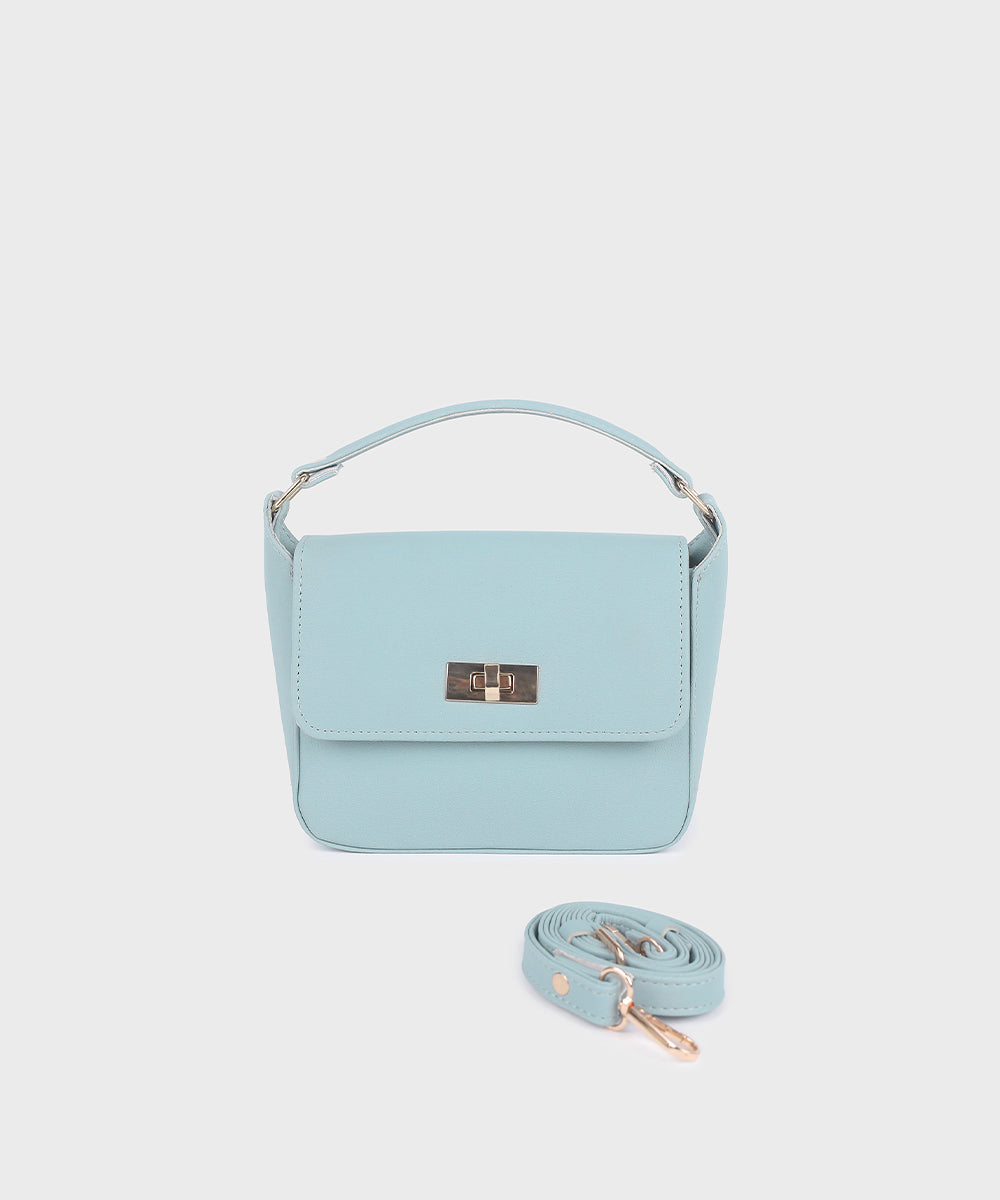 Blue Top Handle Bag