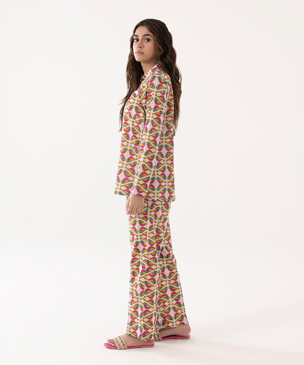 Women's Intermix Pret Lycra Lawn Printed Multi 2 Piece Suit