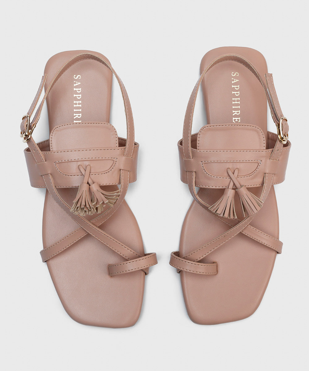 Women's Pink Faux Leather Sandals