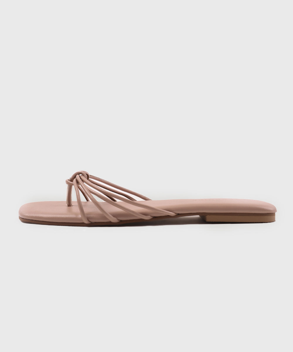 Women's Light Pink Faux Leather Flats