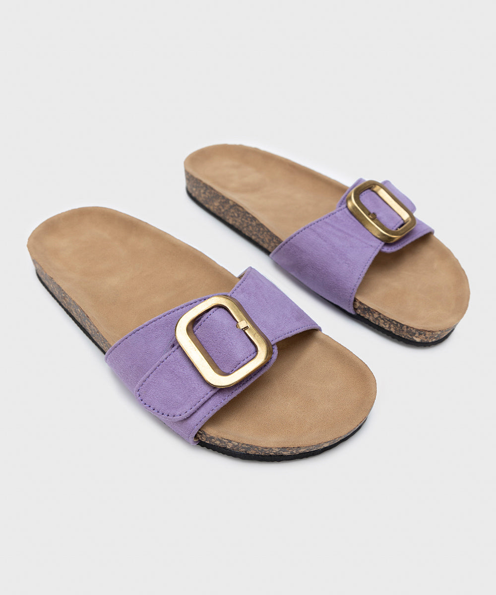 Women's Lilac Faux Suede Comfort Shoes