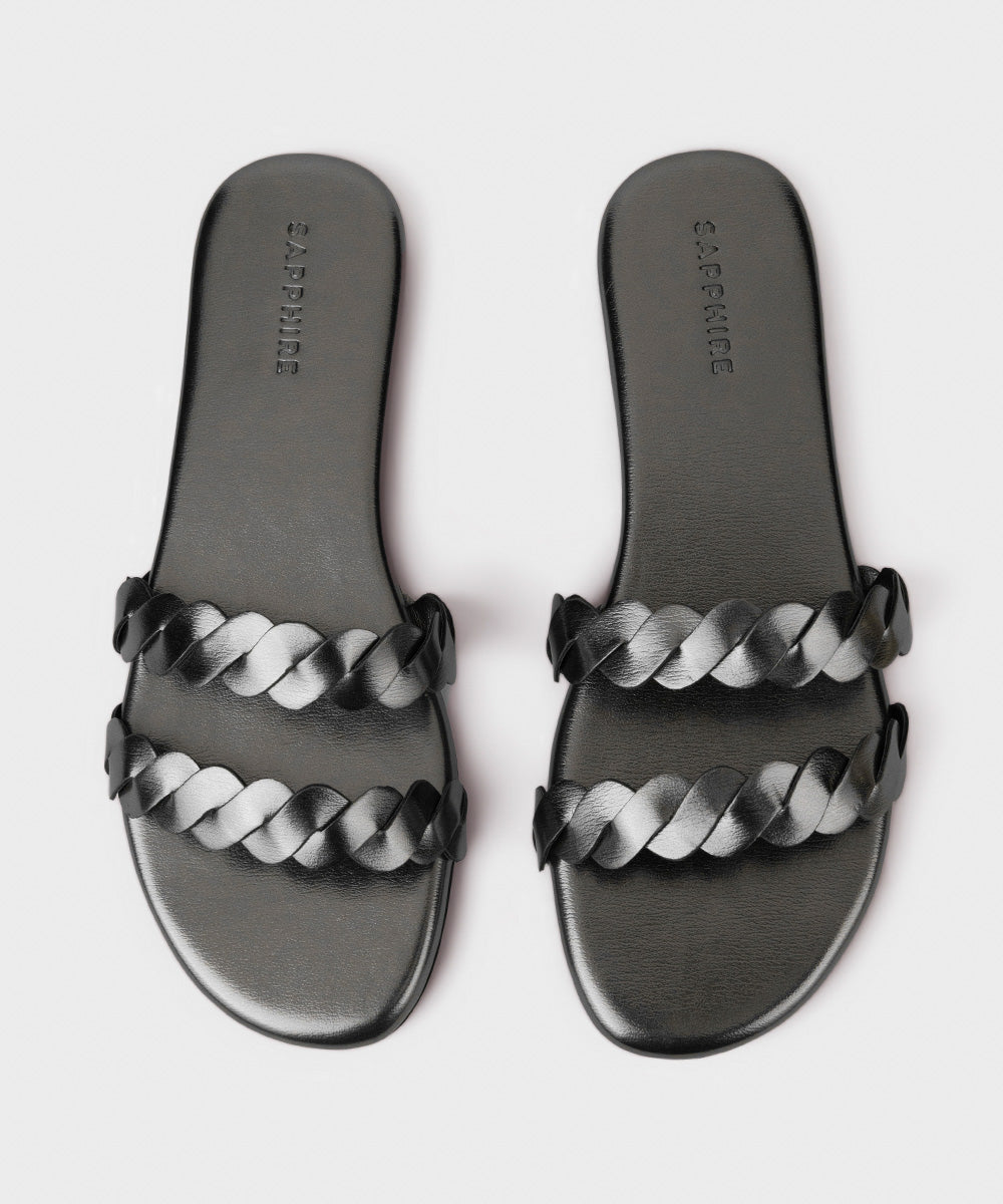 Women's Gunmetal Flats