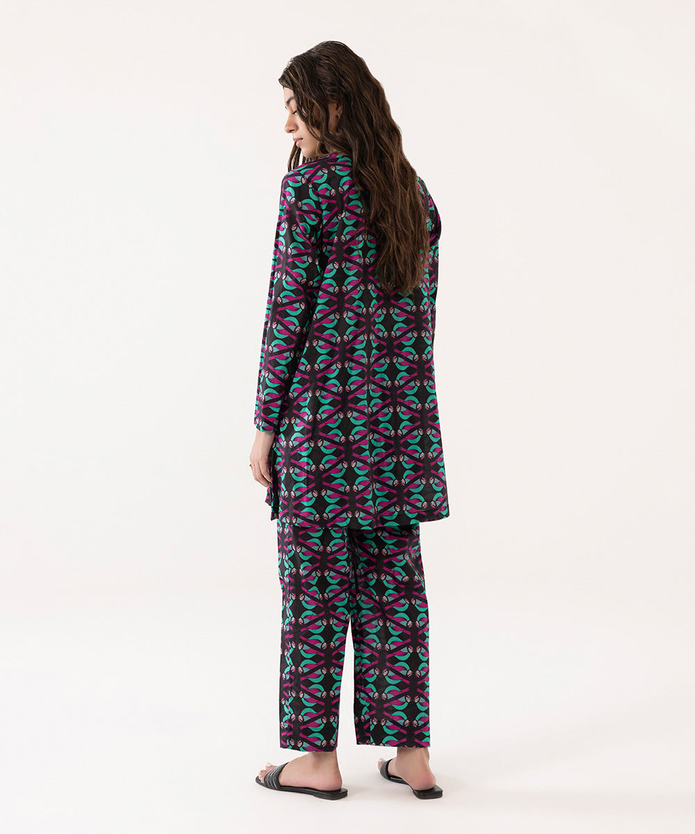 Women's Intermix Pret Lycra Lawn  Multi 2 Piece Suit