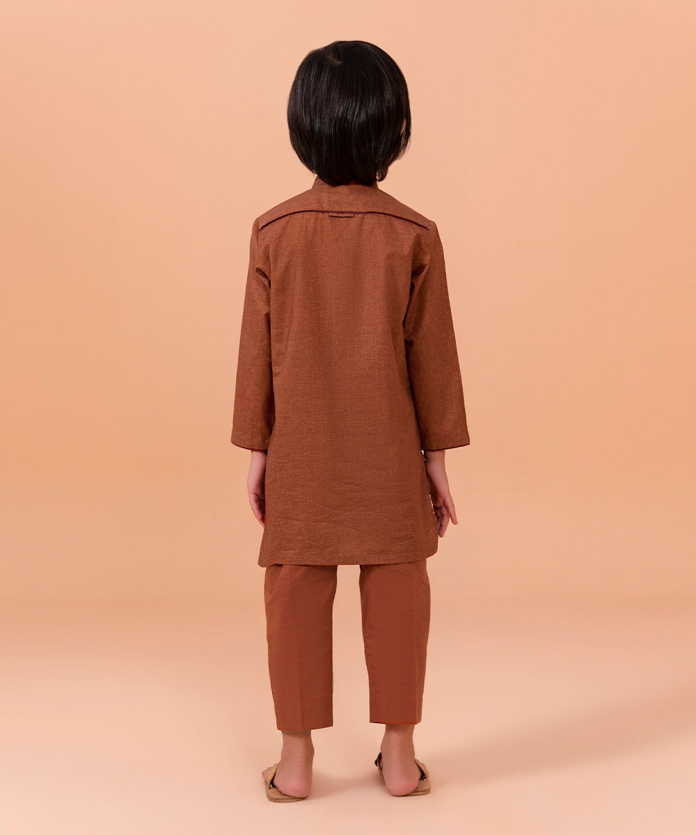Boys 2 PC Rust Dyed Cambric Suit