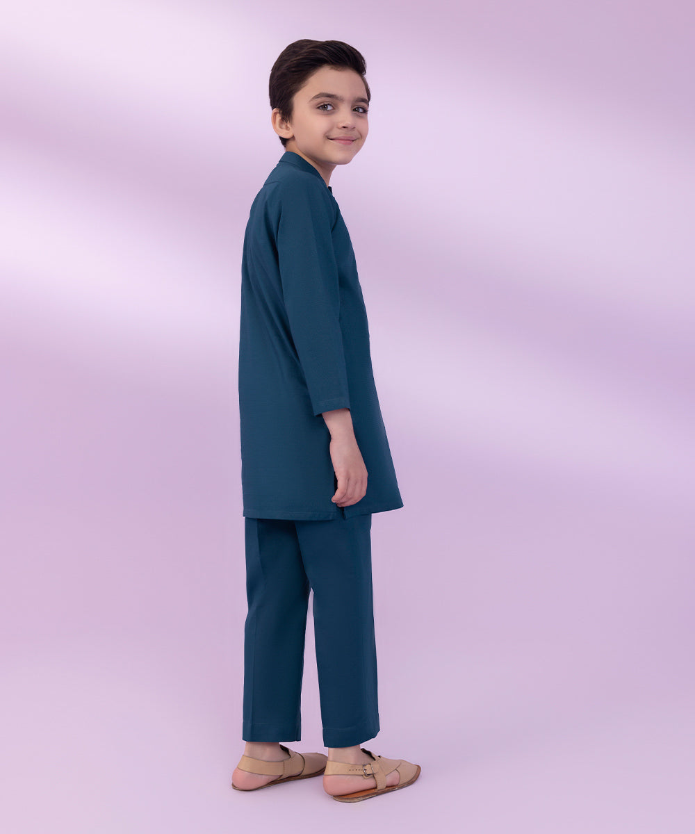 Boys Blue Dyed Cambric Suit