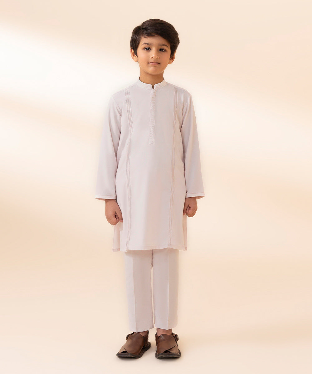 Boys Navy Blue 2 PC Dyed Poly Viscose Suit
