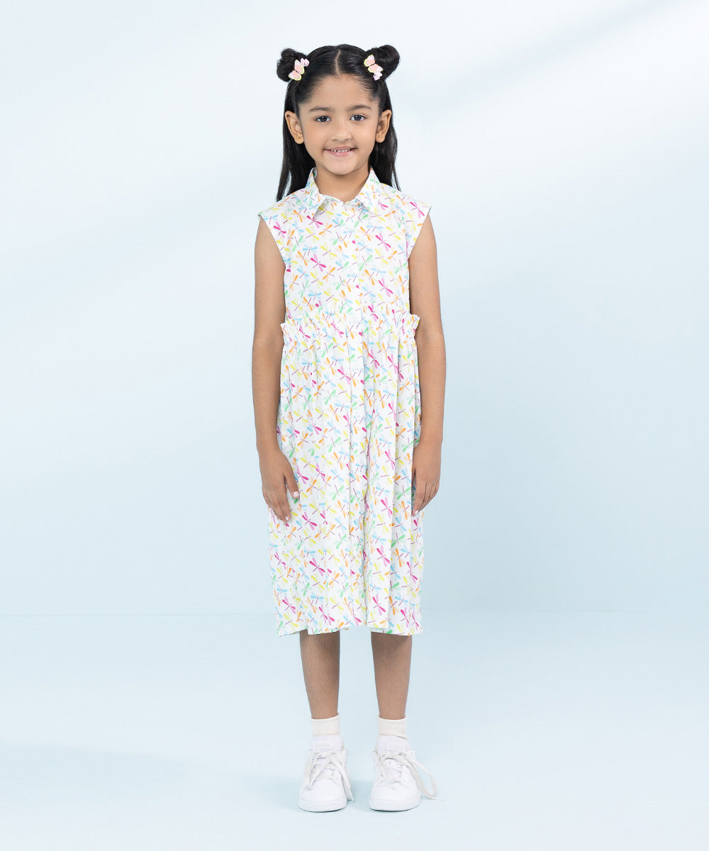 Kids East Girls Multi Printed Seersucker Dress