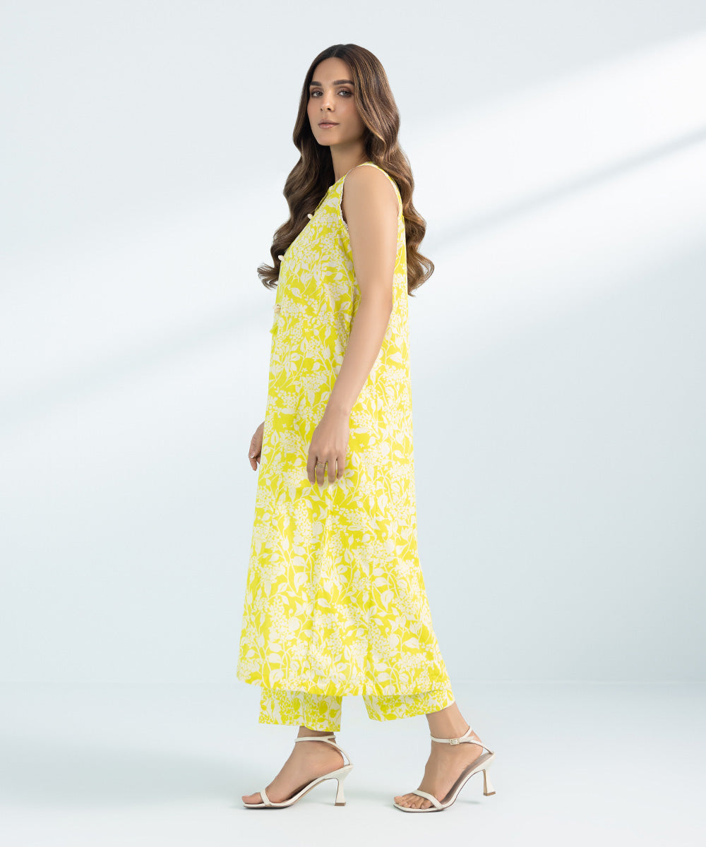 Women's Pret Lawn Printed Yellow 2 Piece Suit