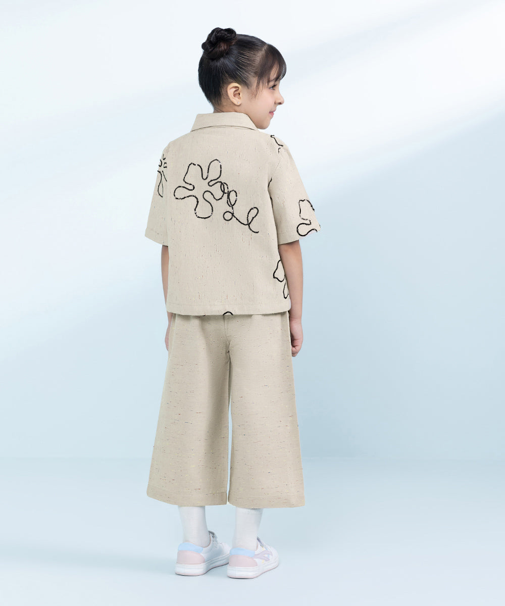 Kids Grey 2 Piece Embroidered Multi Neps Suit