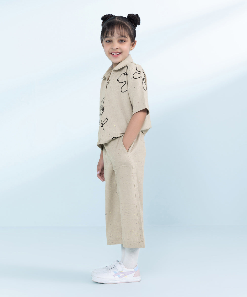 Kids Grey 2 Piece Embroidered Multi Neps Suit