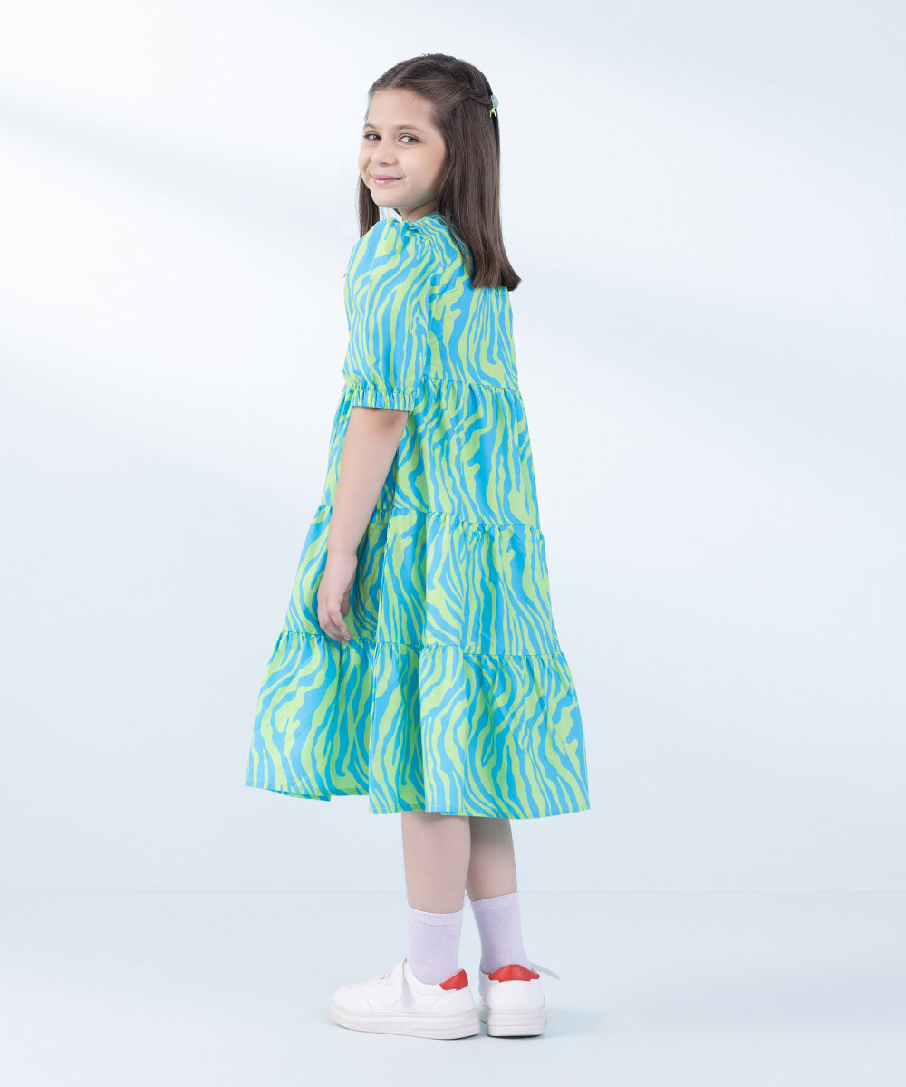 Girl's Multi Printed Poplin Dress