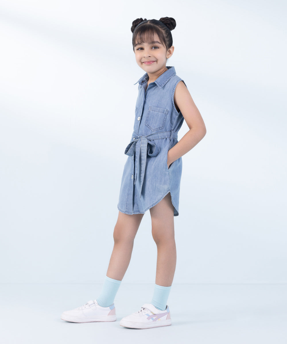 Girl's Blue Denim Dress