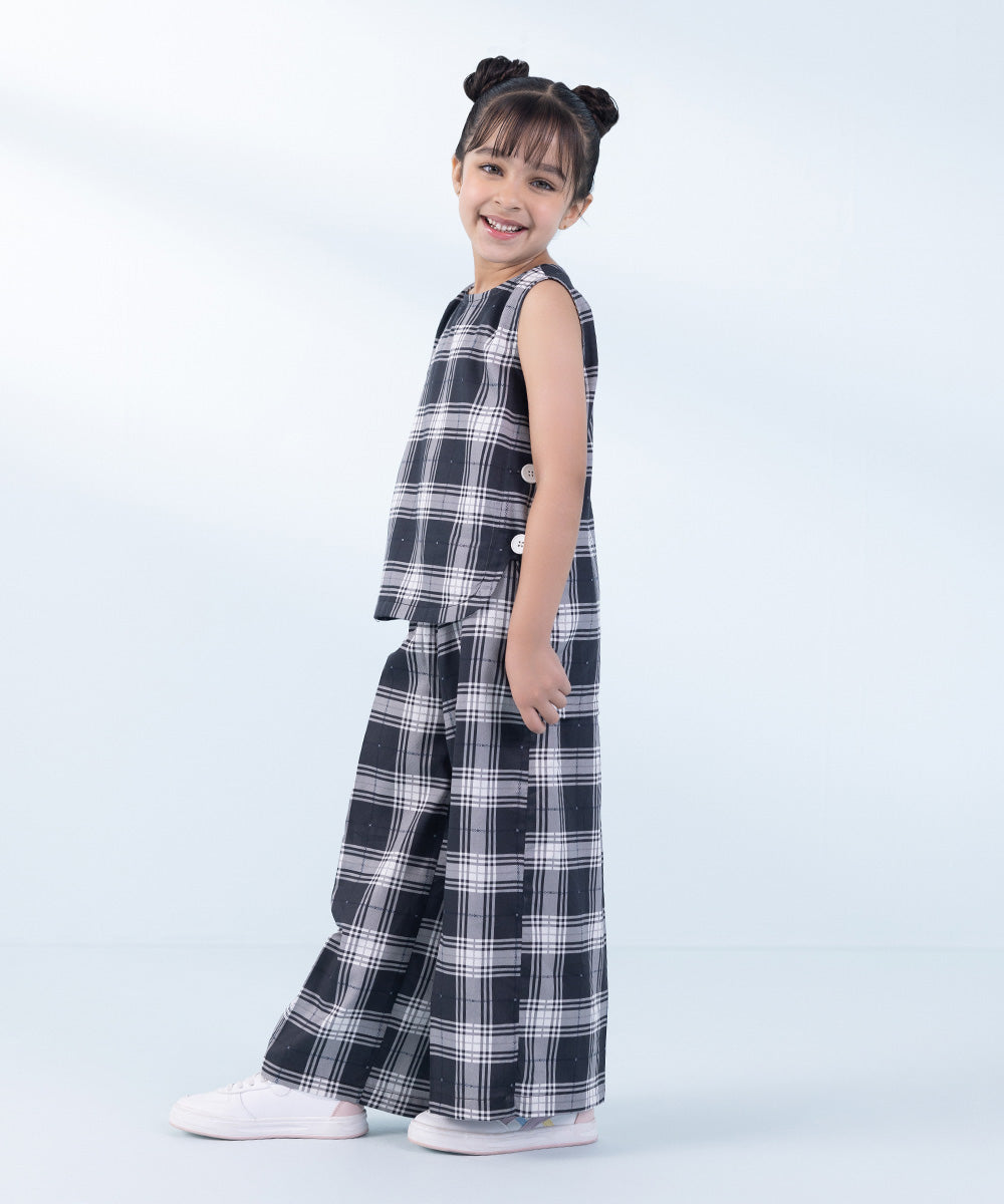 Girl's 2 Piece Printed Cotton Satin Set