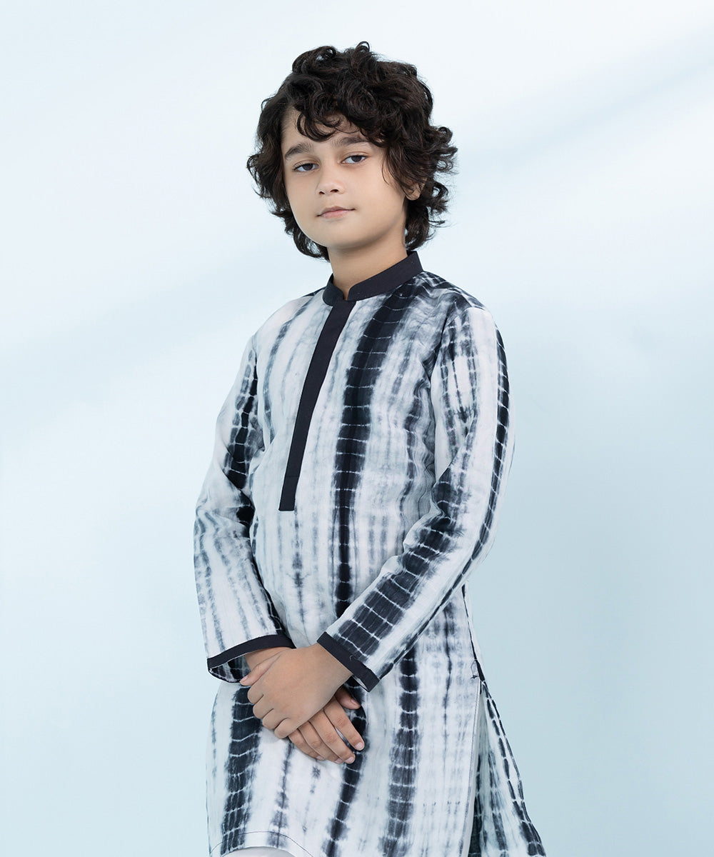 Kids East Boys Multi Embroidered Wash &Wear Suit