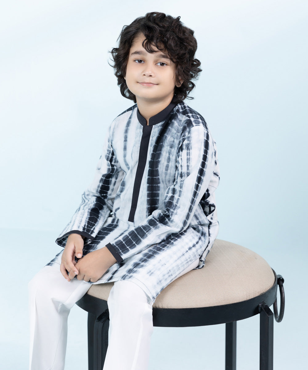 Kids East Boys Multi Embroidered Wash &Wear Suit