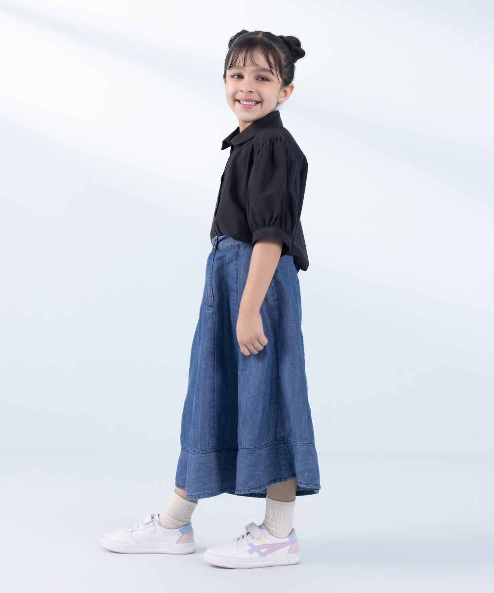 Girl's Blue Denim Skirt