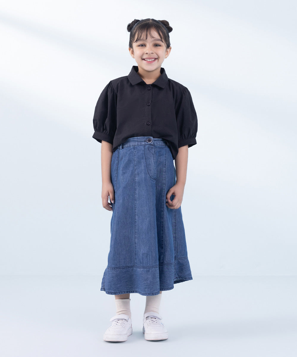 Girl's Blue Denim Skirt