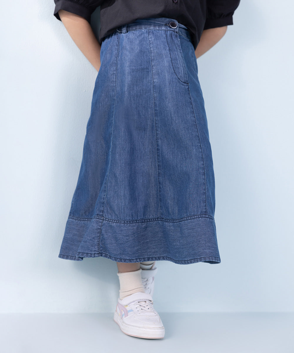 Girl's Blue Denim Skirt