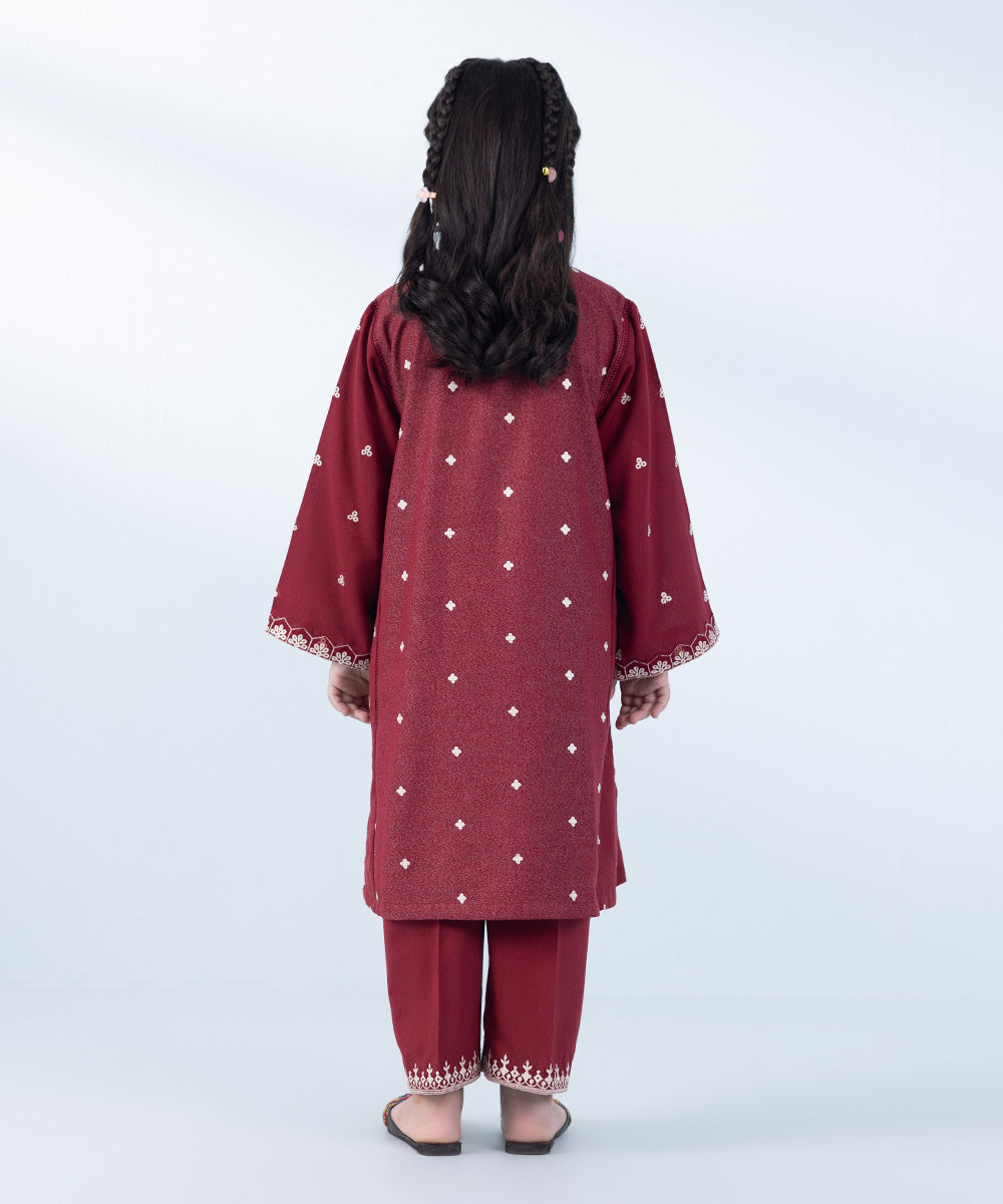 Girl's 2 Piece Embroidered Karandi Suit