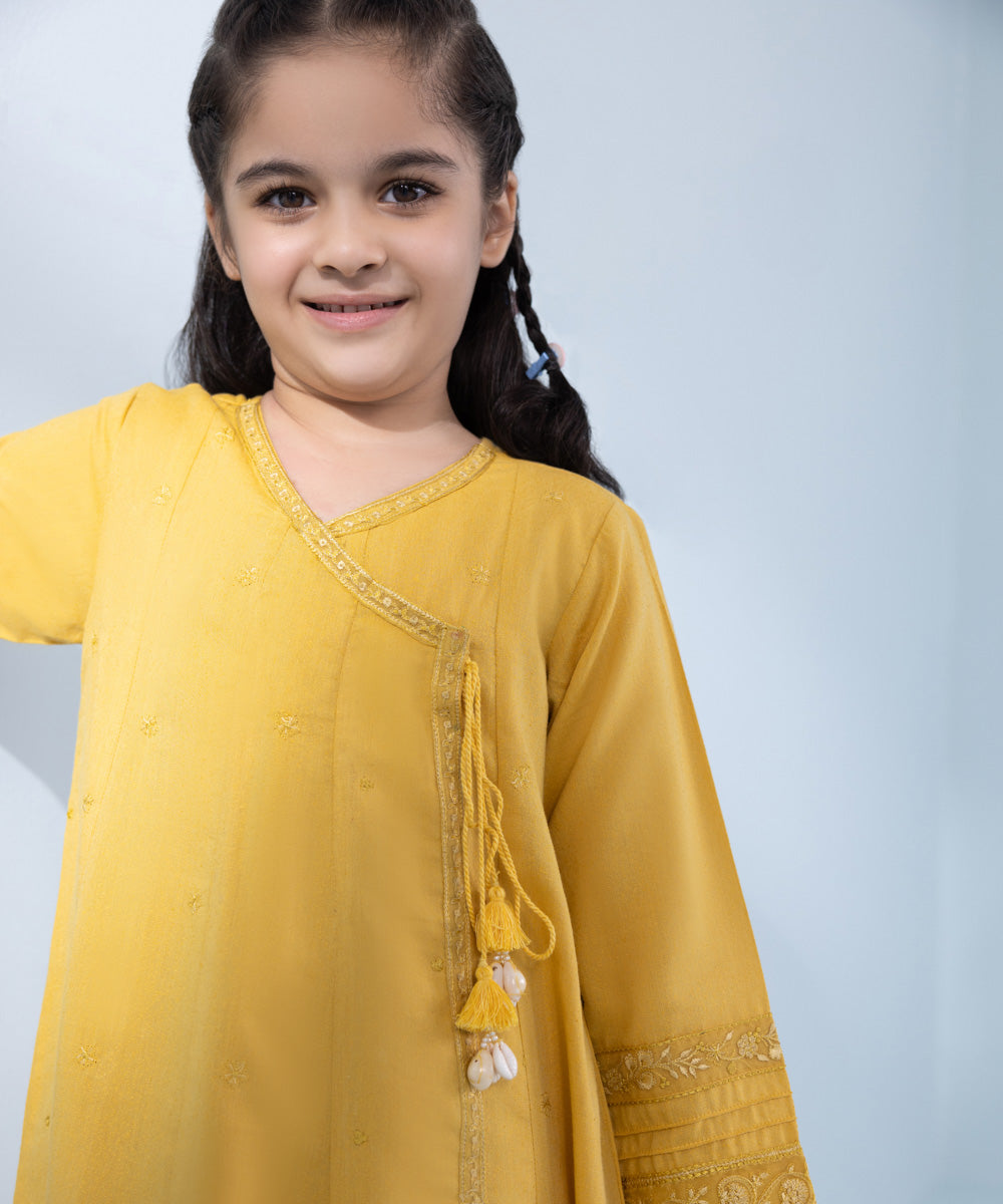 Girl's 2 Piece Embroidered Karandi Suit