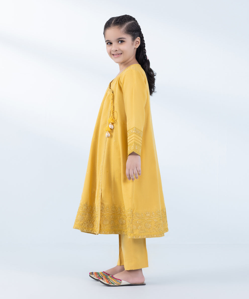 Girl's 2 Piece Embroidered Karandi Suit